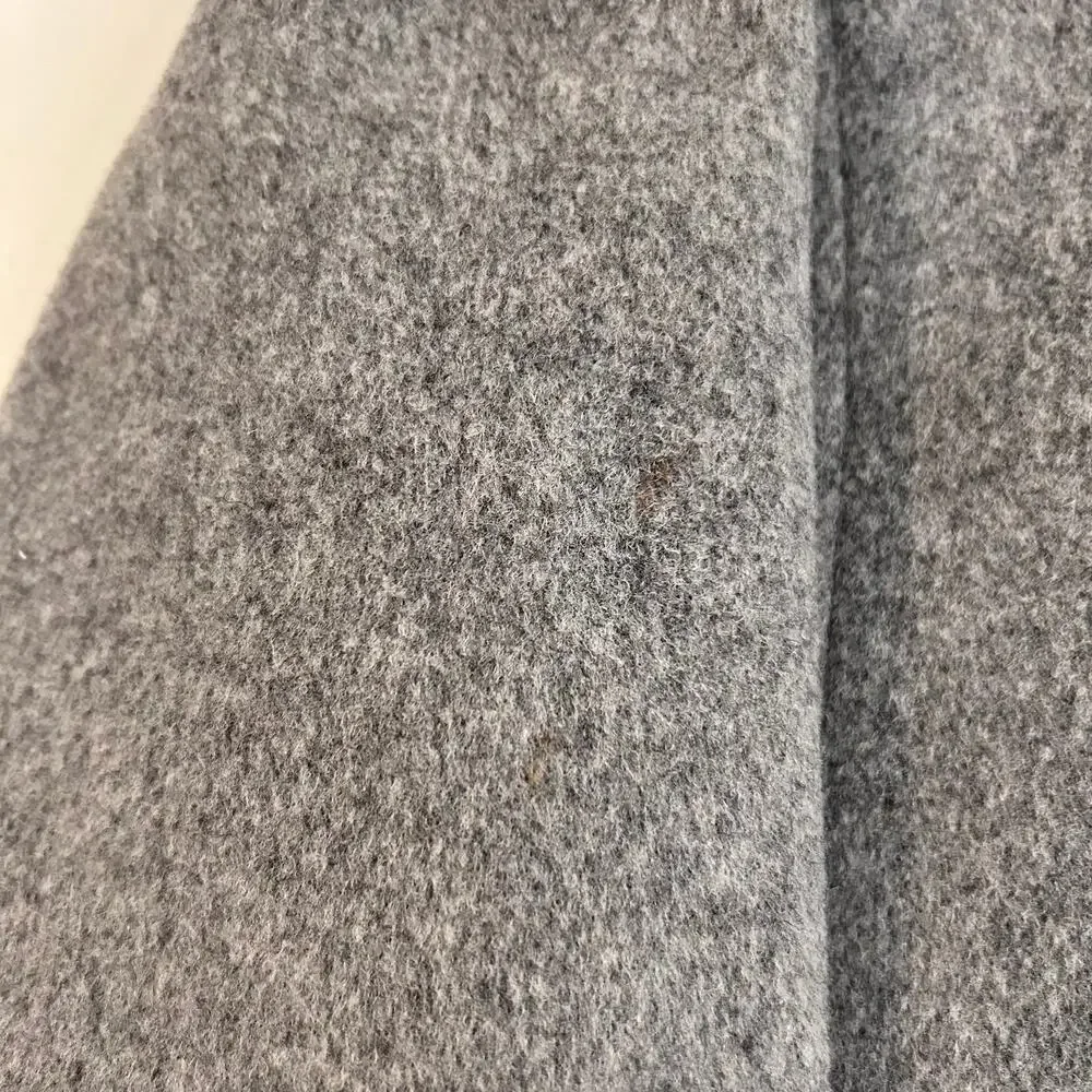 J. Crew Wool Cashmere Peacoat Gray PLUS Beanie Faux Fur Pom Basket Weave Cap